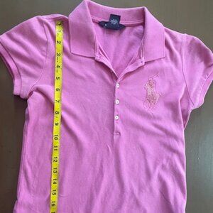 Polo by Ralph Lauren; Short Sleeve polo; Color: Pink; Size: 12-14